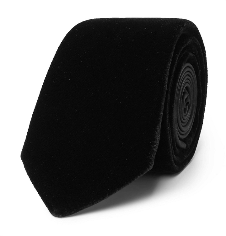 Photo: Lanvin - 7cm Silk-Velvet Tie - Black