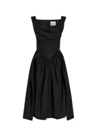 Vivienne Westwood Sunday Logo-embroidered Cotton-poplin Midi Dress Black
