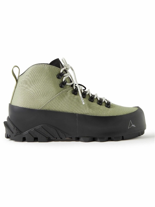 Photo: ROA - CVO Rubber-Trimmed Canvas Hiking Boots - Green
