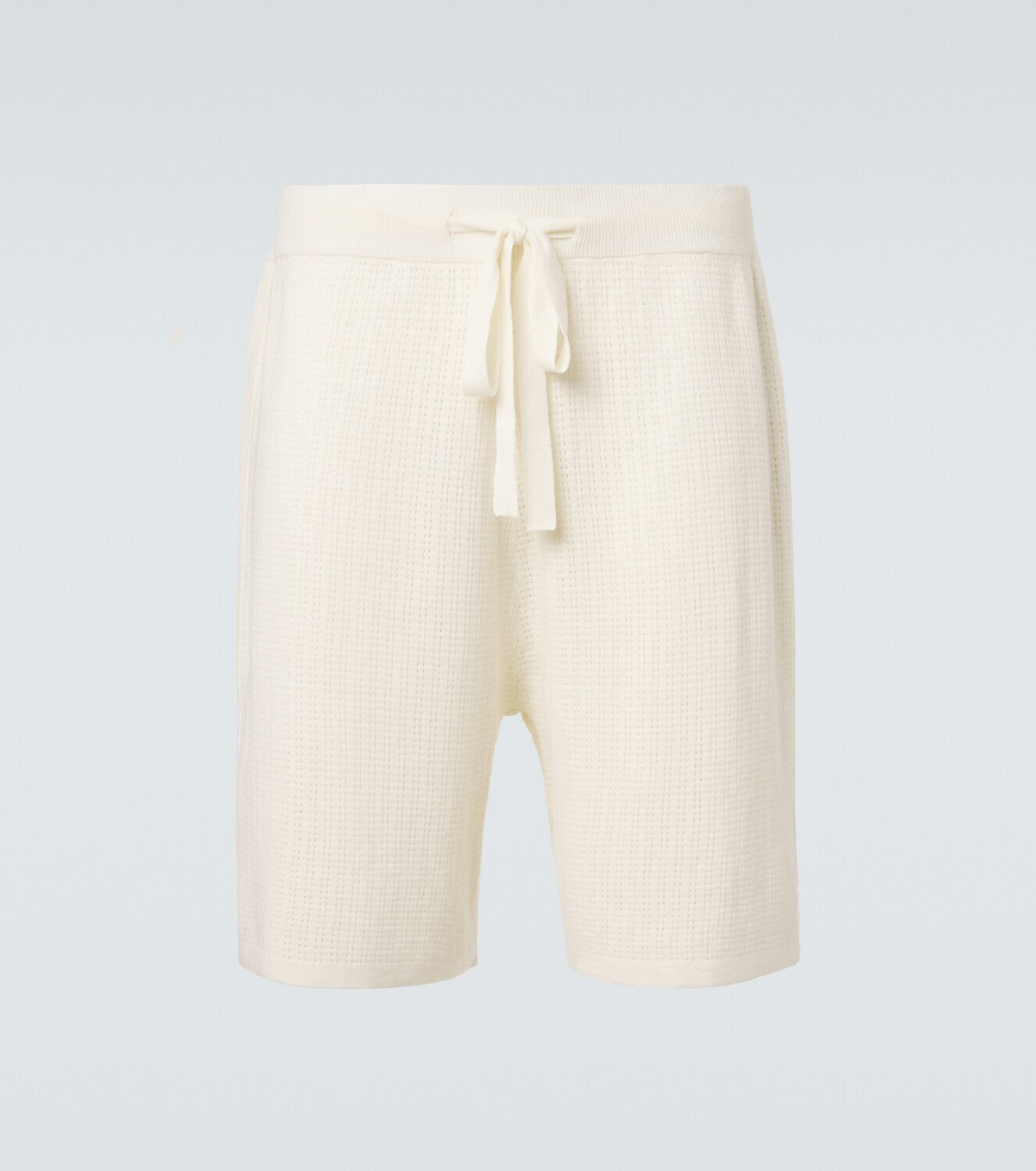 Commas Crochet cotton and hemp Bermuda shorts