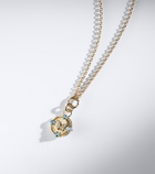 FoundRae Reverie 18kt gold pendant necklace with diamonds and topaz