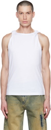 Y/Project White Twisted Shoulder Tank Top