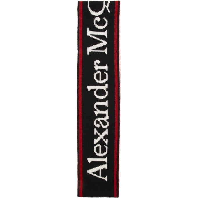 Photo: Alexander McQueen Black and White Wool Selvedge Scarf