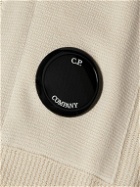 C.P. Company - Logo-Appliquéd Ribbed Sea Island Cotton Sweater - Neutrals