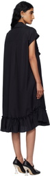 Simone Rocha Black Sleeveless Ruffle Bust Detail Midi Dress