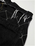 AIREI - Straight-Leg Embroidered Organic Jeans - Black