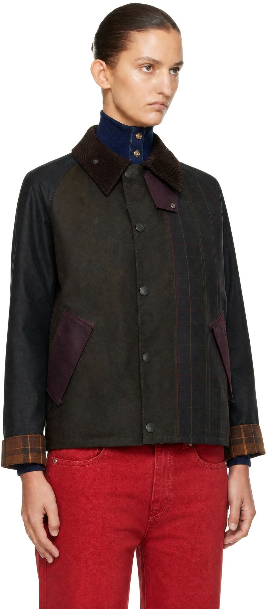Barbour Khaki Patchwork Transport Waxed Jacket