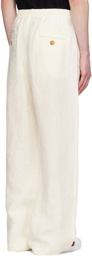 COMMAS White Wide-Leg Linen Trousers