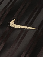 Nike - BODE Scrimmage Embellished Logo-Embroidered Striped Satin Jacket - Brown