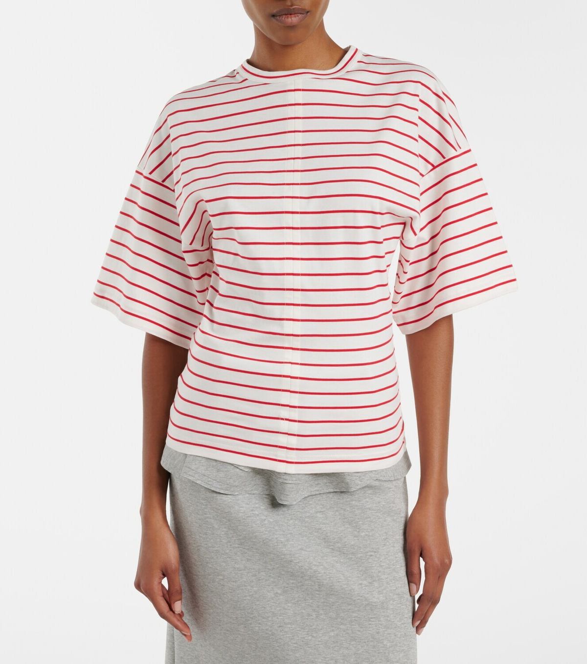 Plan C Striped cotton jersey T-shirt