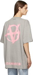 VETEMENTS Grey Double Anarchy T-Shirt