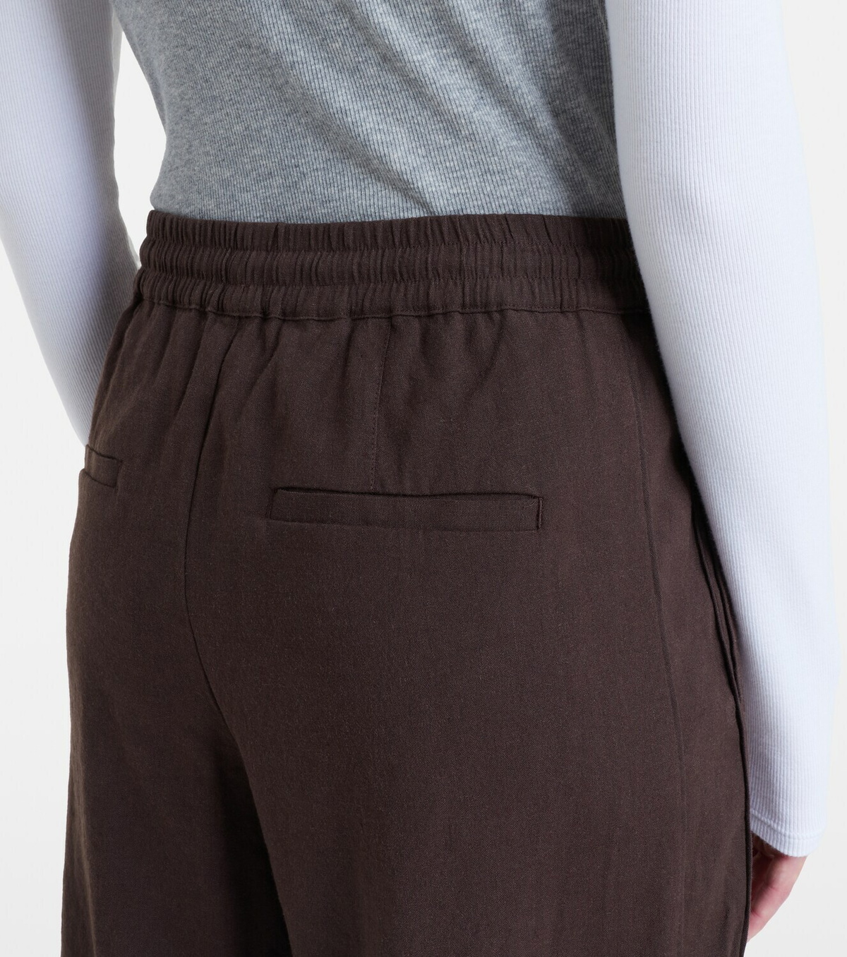 Vince Linen and rayon-blend wide-leg pants