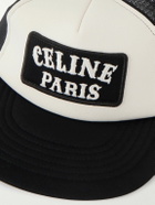 CELINE - Logo-Appliquéd Cotton-Canvas and Mesh Trucker Cap - Black