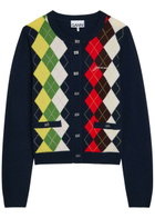 Ganni Argyle Wool and Cashmere-blend Cardigan Multicoloured
