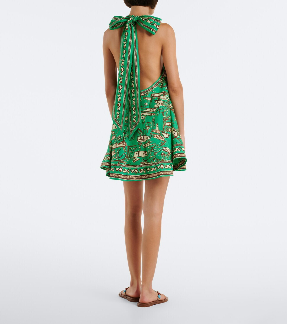 Alémais Fish Sticks printed linen minidress
