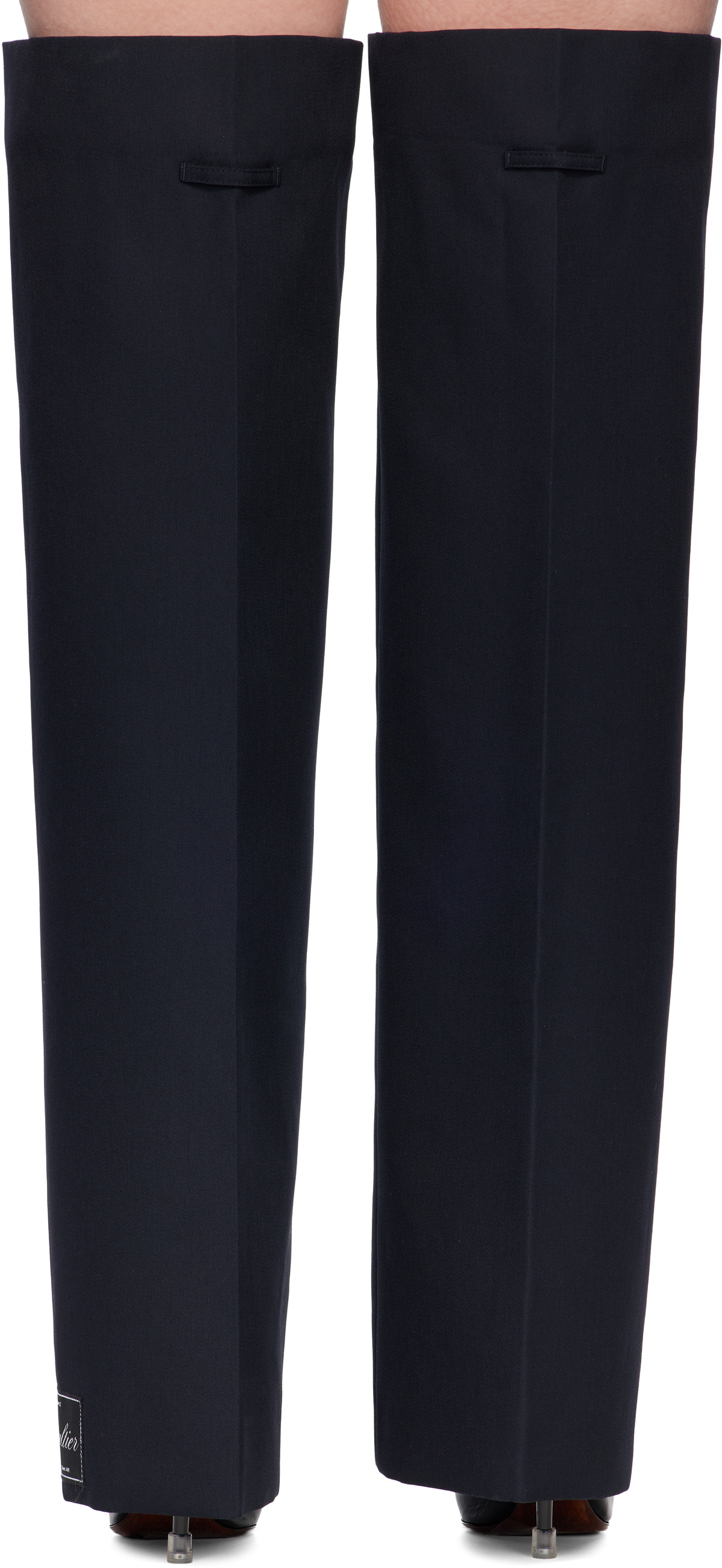 Jean Paul Gaultier Navy Logo Patch Gaiters