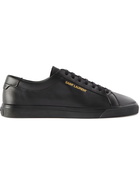 SAINT LAURENT - Andy Moon Logo-Print Leather Sneakers - Black