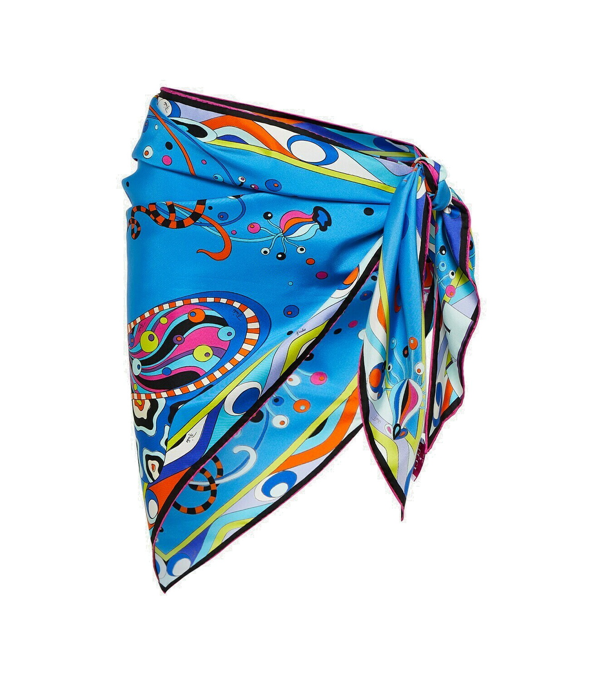 Écharpe En Laine Et Soie Emilio Pucci - Motif Multicolore Vintage - Occasion