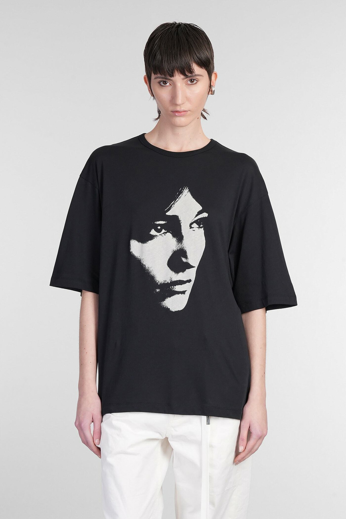 Ann Demeulemeester Aga T-shirt In Black Cotton Ann Demeulemeester