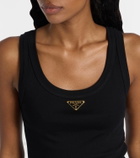 Prada Ribbed-knit cotton jersey tank top