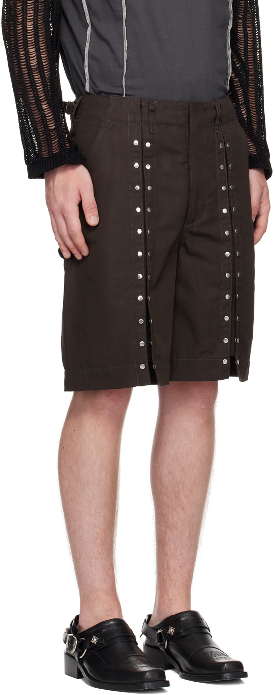 NVRFRGT Gray Studded Shorts