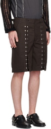NVRFRGT Gray Studded Shorts