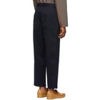 Studio Nicholson Navy Flat Front Trousers