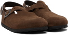 Birkenstock Brown Regular Tokio Slip-on Loafers