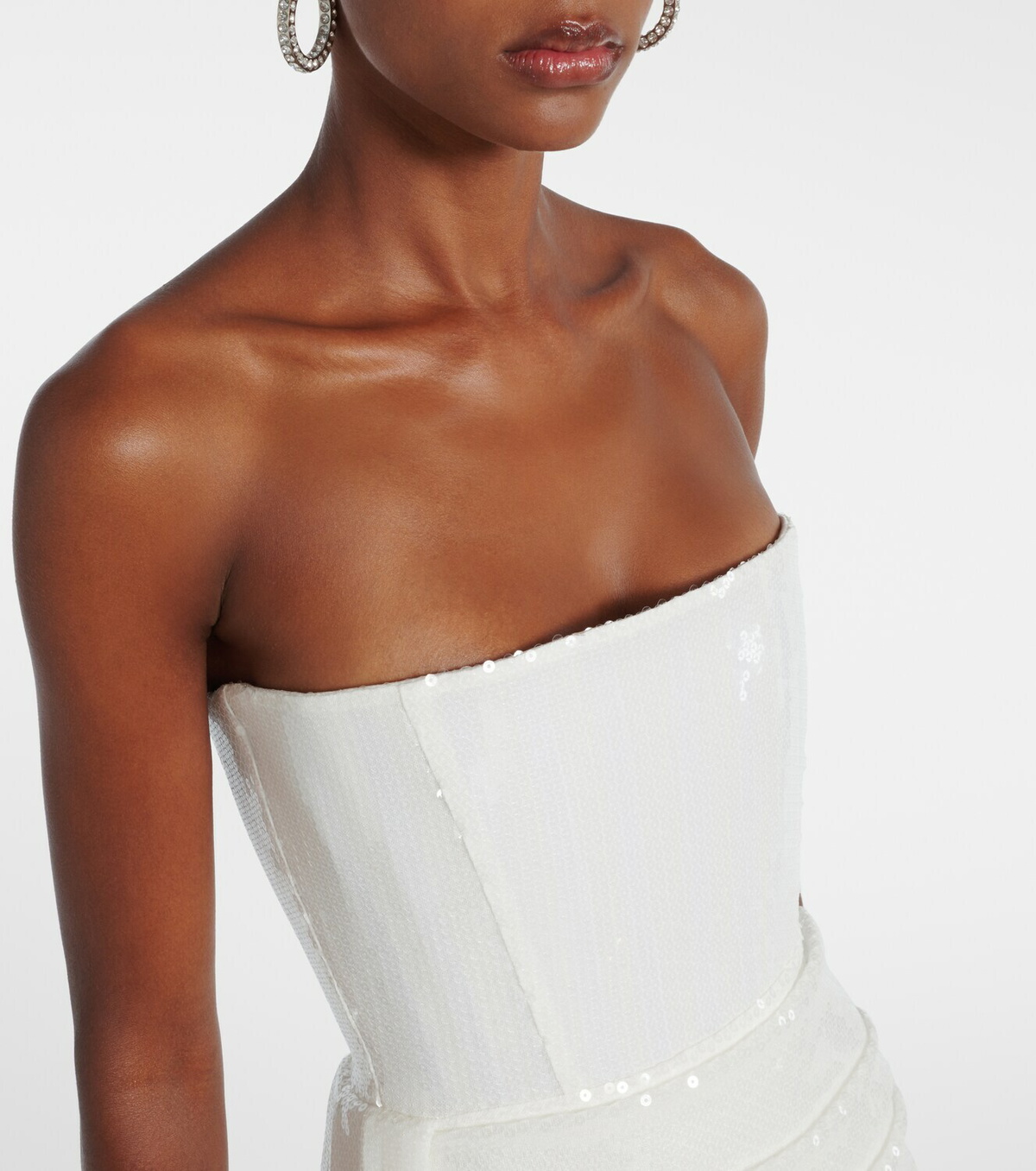 Alex Perry Bridal sequined strapless bustier gown