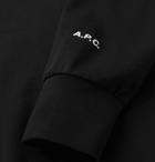 A.P.C. - JJJJound Logo-Embroidered Loopback Cotton-Jersey Hoodie - Black