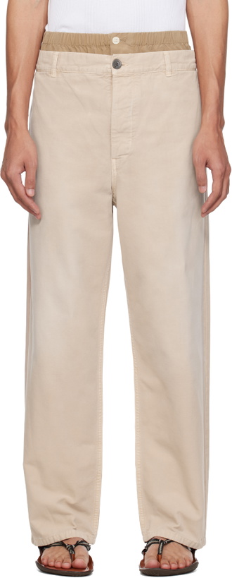 Photo: Marni Beige Layered Waistband Trousers