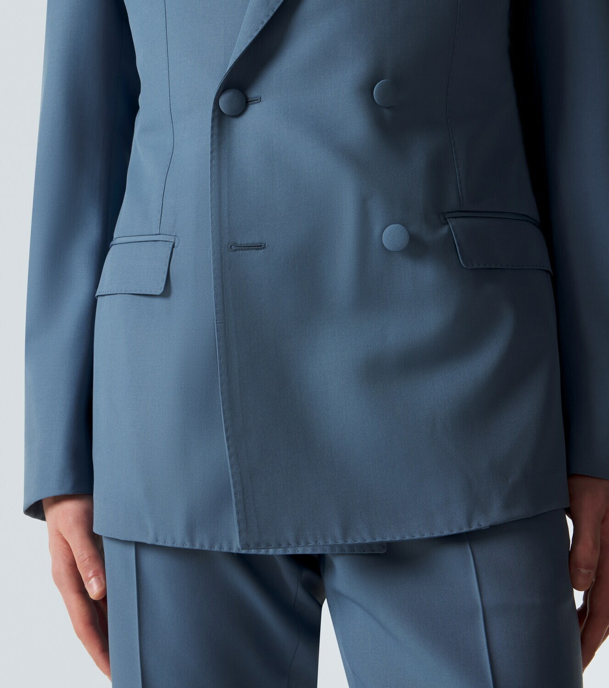 Dolce&Gabbana Double-breasted wool poplin suit jacket