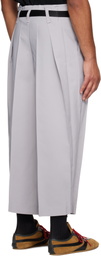 132 5. ISSEY MIYAKE Gray Flat Square Trousers