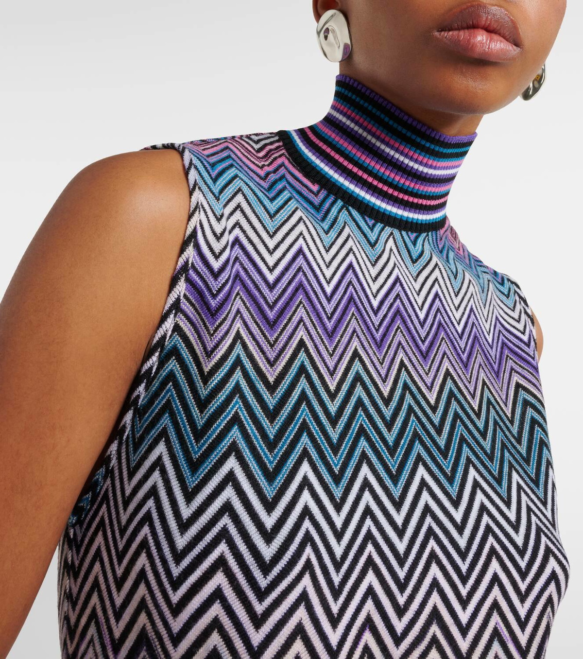 Missoni Zig Zag wool turtleneck top Missoni
