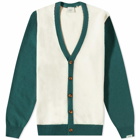 Foret Men's Sprout Cardigan in Cloud/Dark Green