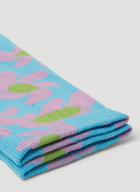 Les Chaussettes Floral Print Socks in Blue