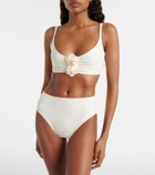 Karla Colletto Tess floral-appliqué bikini top