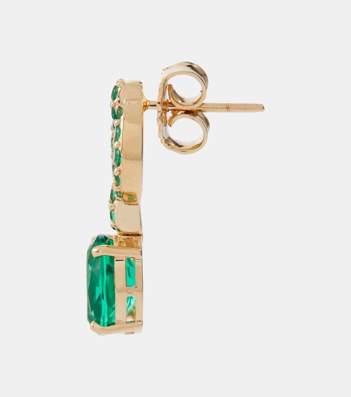 Nadine Aysoy Catena Drop 18kt gold earrings with emeralds