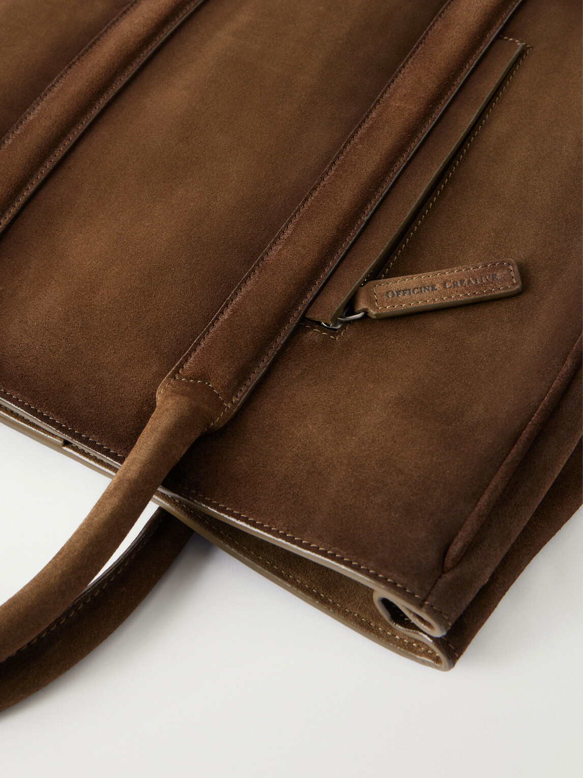 Officine Creative - Quentin/026 Cashmere-Lined Suede Tote Bag - Brown