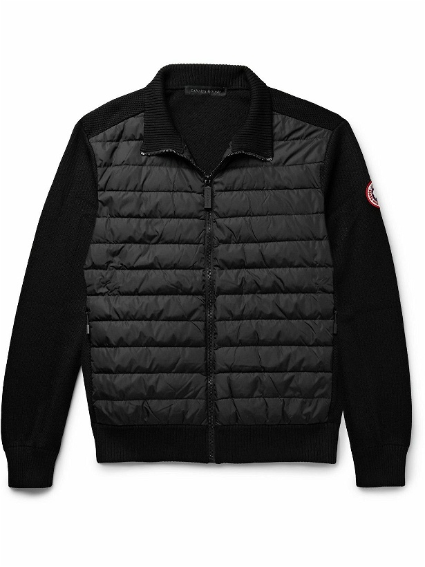 Photo: Canada Goose - HyBridge Slim-Fit Quilted Down Shell and Merino Wool Jacket - Black