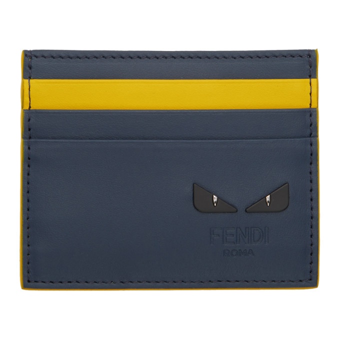 Photo: Fendi Navy and Yellow I See You Card Holder
