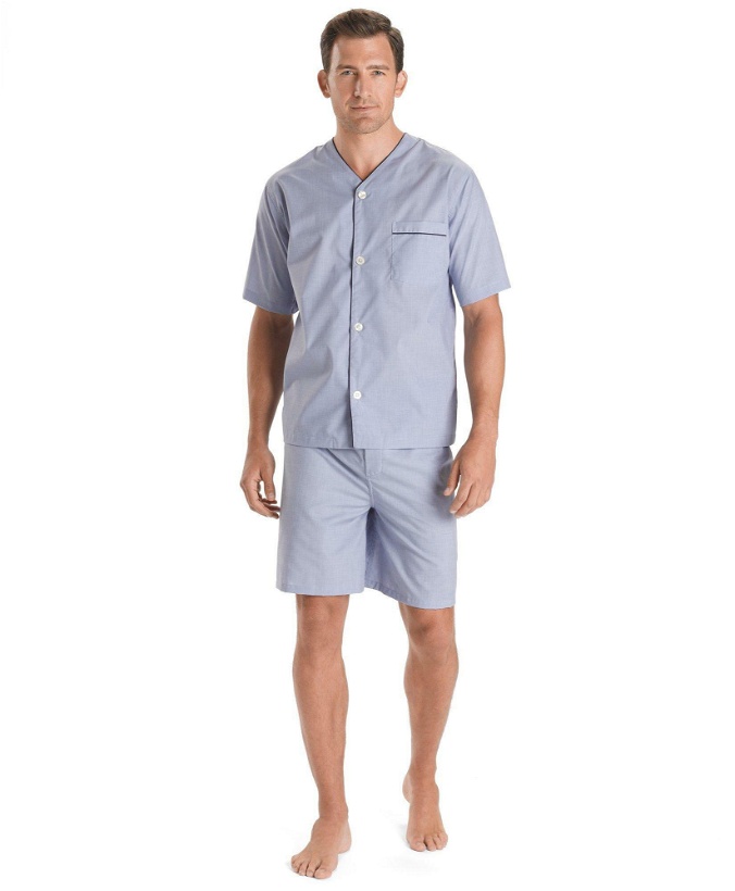 Photo: Brooks Brothers Men's Wrinkle-Resistant Short Pajamas | Blue
