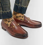 Gucci - Roos Horsebit Burnished-Leather Loafers - Men - Dark brown