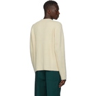 Jil Sander Off-White Silk and Wool V-Neck Sweater