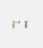 Stone and Strand Full Volume 14kt gold (585/1000) earrings with diamonds and blue sapphires