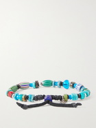 Peyote Bird - Malawi Sterling Silver and Leather Turquoise and Wood Bracelet