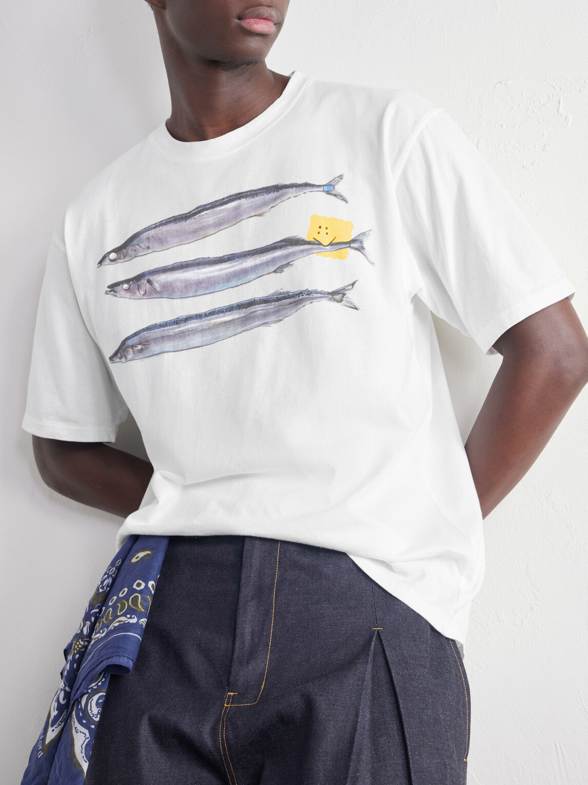 KAPITAL - Printed Cotton-Jersey T-Shirt - White