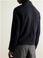 Mr P. - Perforated Suede Blouson Jacket - Blue