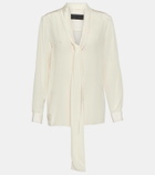 Nili Lotan Angelique silk tie-neck blouse