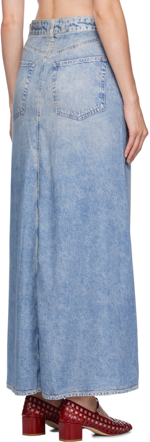 rag & bone Blue Liquid Miramar Skirt